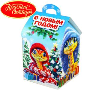 Сладкий подарок на Новый Год в картонной упаковке весом 600 грамм по цене 654 руб в Томске