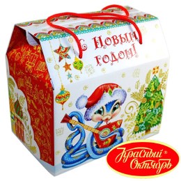 Детский новогодний подарок в картонной упаковке весом 950 грамм по цене 1108 руб в Томске